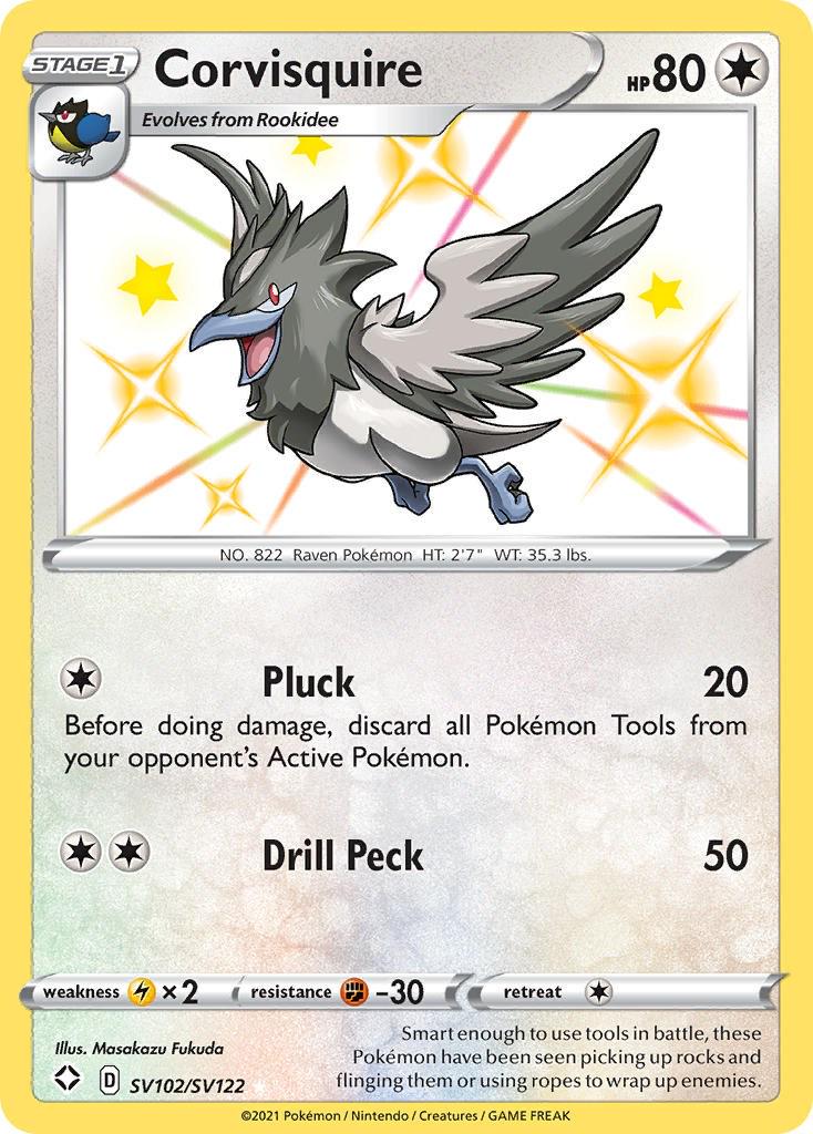 Shining Fates Corvisquire Pokémon card